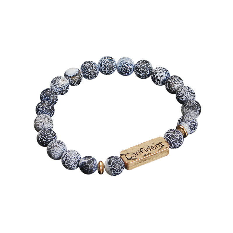 Olivenorma Natural Gemstone Confident Engraving Bracelet