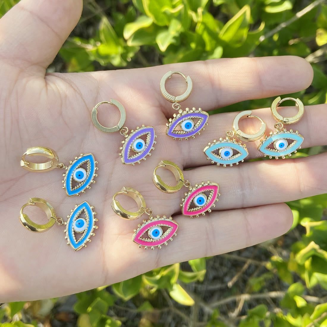 Olivenorma Color Epoxy Evil Eye Earrings