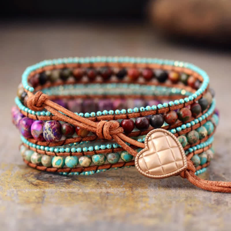 Olivenorma Colourful Emperor Stone Wrap Bracelet