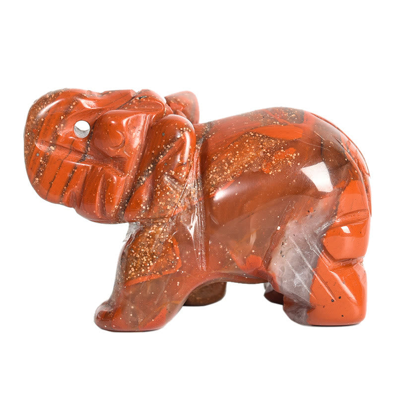 Olivenorma 1.5/2 Inches Carved Elephant Figurine Gemstone Decoration