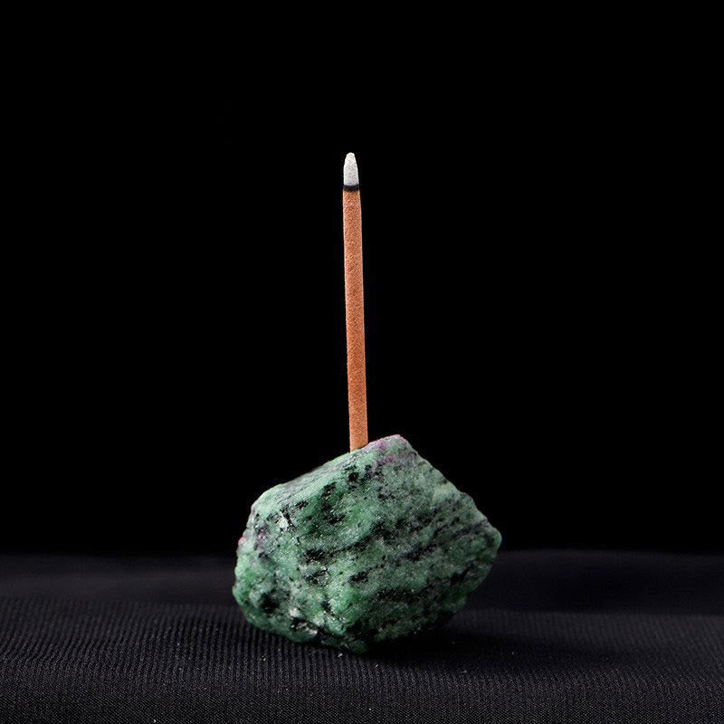 Olivenorma Crystal Raw Stone Incense Stick Holder Gemstone Decoration - Ruby Zoisite - image 21