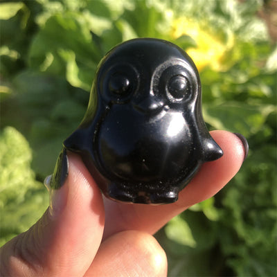 Olivenorma Natural Crystal Little Penguin Gemstone Decoration