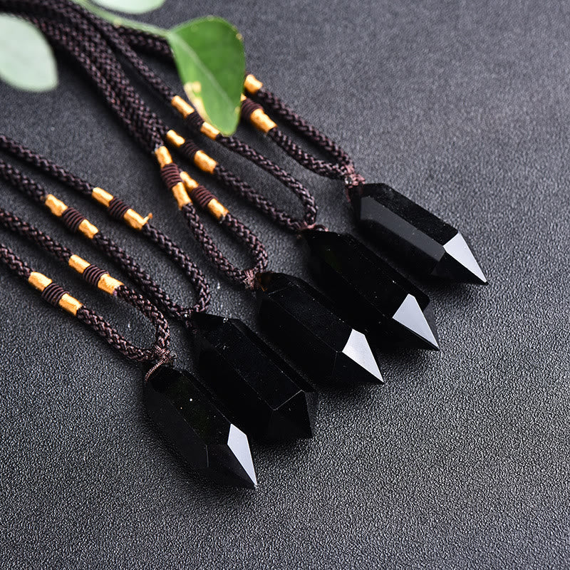 Olivenorma Natural Crystal Amethyst Healing Necklace - Obsidian - image 10
