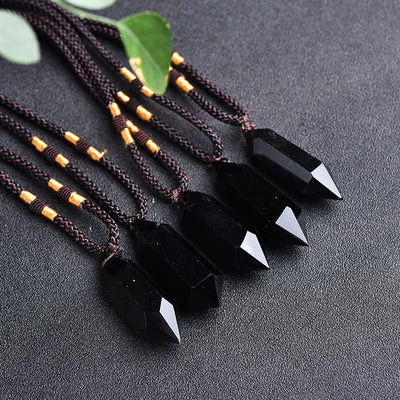 Olivenorma Natural Crystal Amethyst Healing Necklace - Obsidian - image 10