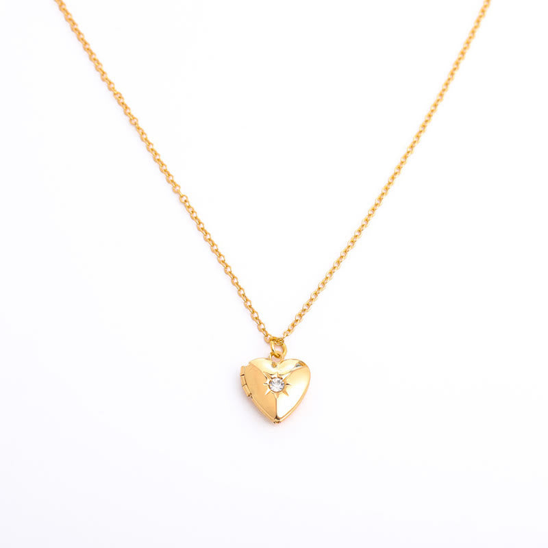 Olivenorma "Shine in My Heart"-Birthstone Heart Album Necklace