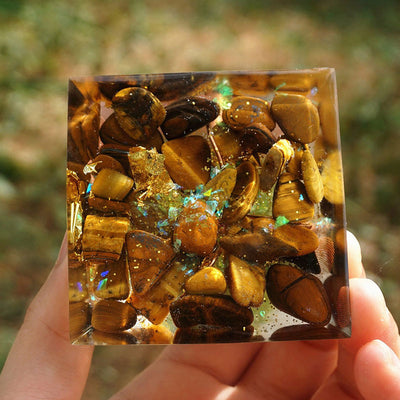 Olivenorma Radiance of Growth – Peridot & Tiger Eye Tree of Life Pyramid - image 6