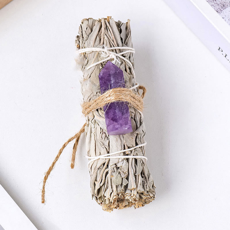 Olivenorma White Sage Hexagonal Prism Crystal Aromatherapy Gemstone Decoration