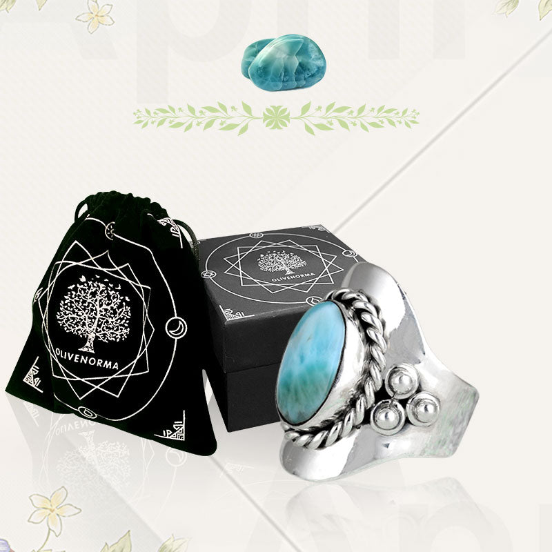 Olivenorma The Larimar Boho for Women Ring