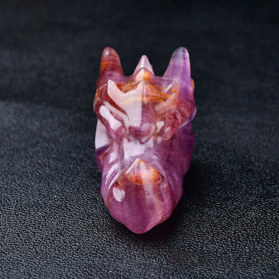 Olivenorma 3.2 Inch Dragon Head Skull Gemstone Decoration