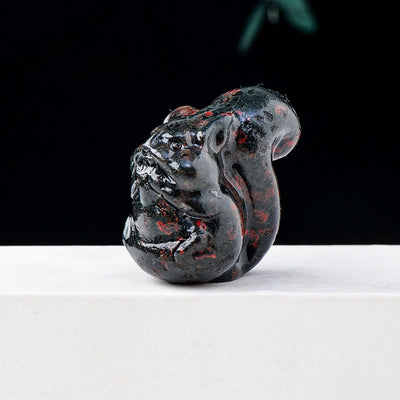 Olivenorma Natural Crystal Squirrel Carving Ornament Gemstone Decoration - Plum Blossom Jade - image 34