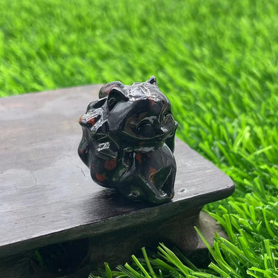 Olivenorma Natural Stone 3cm Nine Tailed Fox Gemstone Decoration - Plum Blossom Jade - image 6