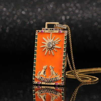 Olivenorma Enamel Major Tarot Card Necklace