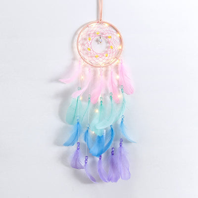 Olivenorma Colorful Acrylic Bead Feather Handmade Dream Catcher - image 2
