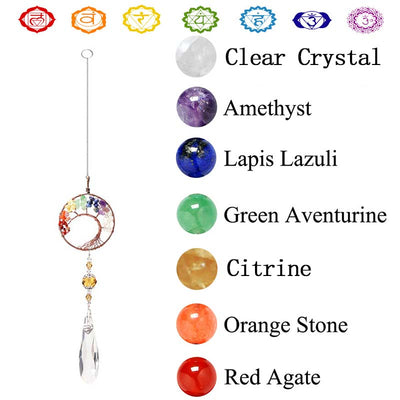 Olivenorma Chakra Reiki Tree Of Life Suncatcher