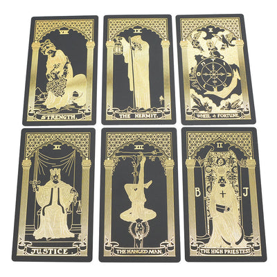 Olivenorma Bronzing Black Gold Foil Tarot Deck Cards