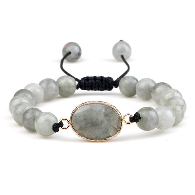 Olivenorma Cat's Eye Stone Beaded Opalite Bracelet