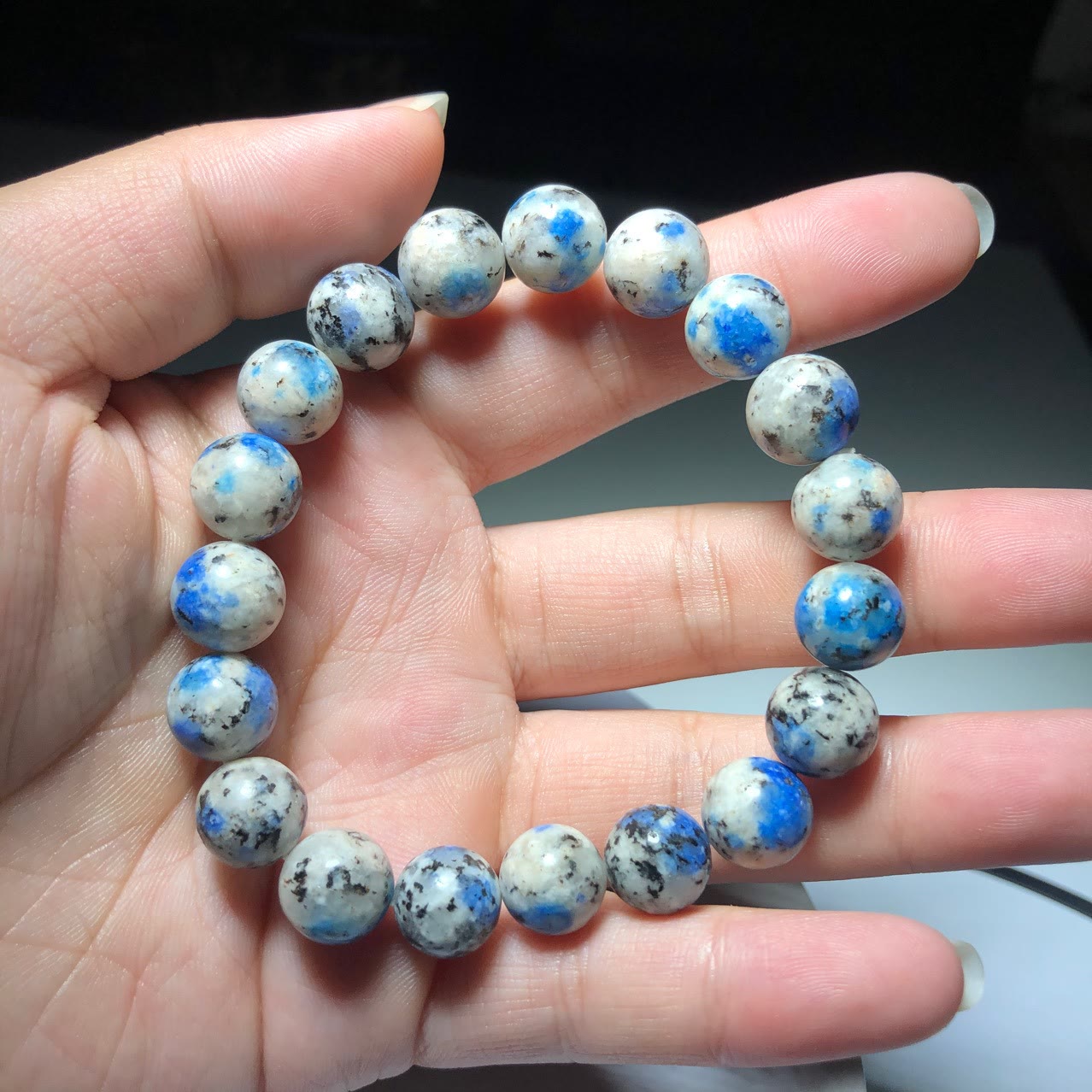 Olivenorma Natural Azurite 11mm Beads Energy Stone Bracelet