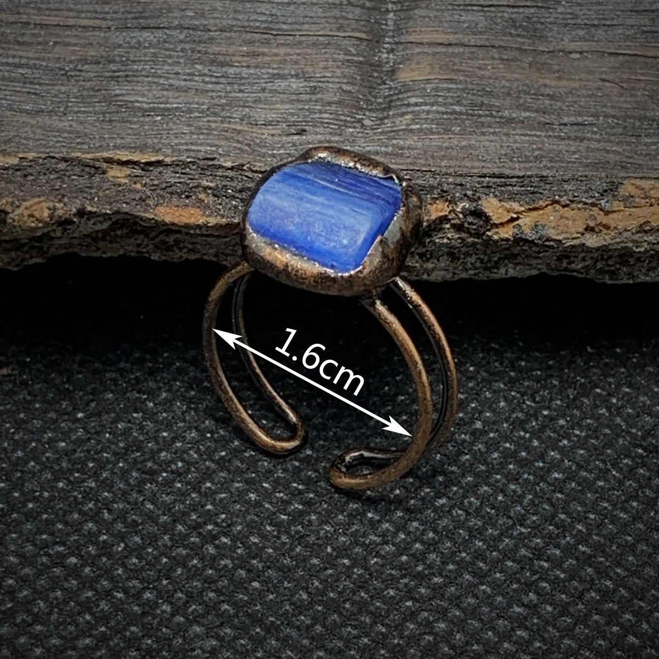 Olivenorma Natural Irregular Raw Stone Twelve Birthstone Adjustable Ring