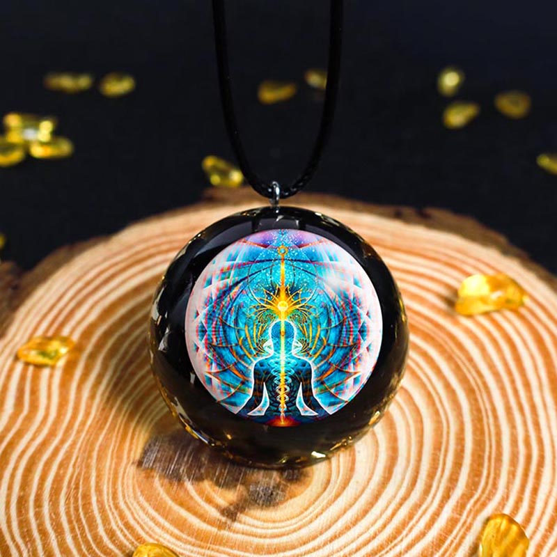 Olivenorma GALACTIC BODY - CHAKRA BALANCING Obsidian Necklace