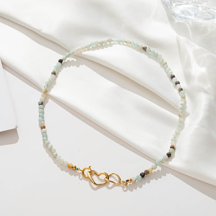 Olivenorma Natural Amazonite Gemstone Clavicle Necklace - image 5