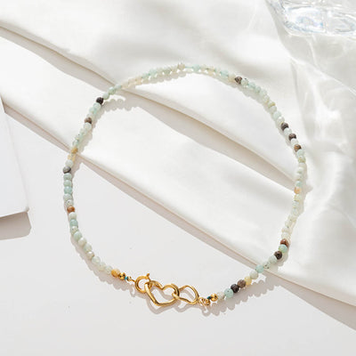 Olivenorma Natural Amazonite Gemstone Clavicle Necklace - image 5