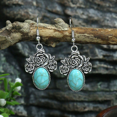 Olivenorma Turquoise Dangle Boho Gorgeous 12 Pieces Earrings