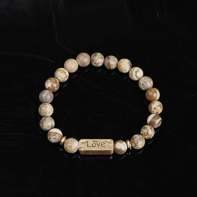 Olivenorma Natural Gemstone Love Powerful Engraving Bracelet