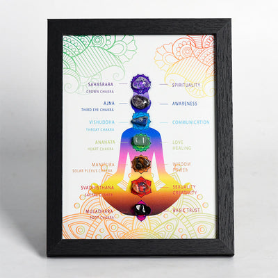 Olivenorma Chakra Raw Stone Crystal Photo Frame Table Decoration