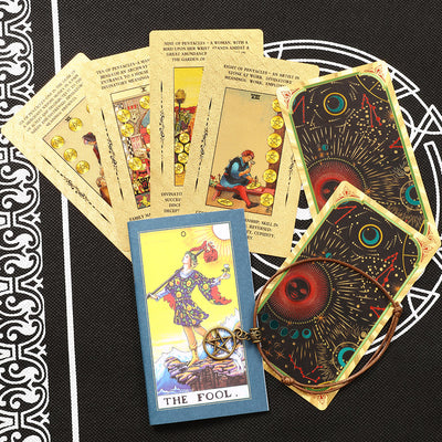 Olivenorma Bronzing Cosmic Red Sun Golden Tarot Deck Cards