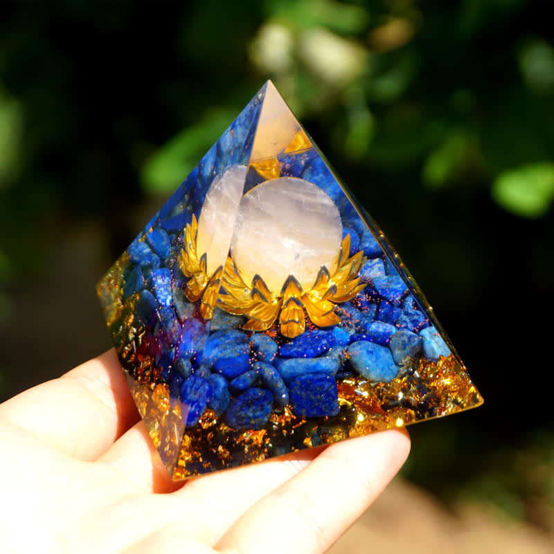 Olivenorma Rose Quartz Sphere Lapis Lazuli Lotus Orgone Pyramid