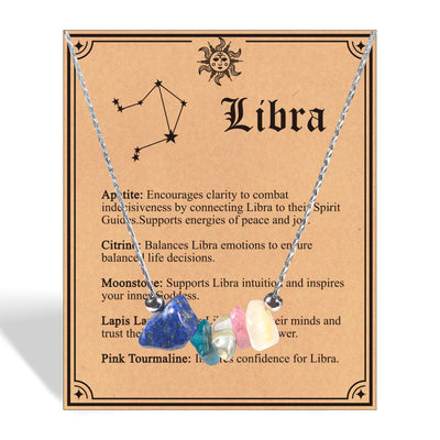 Olivenorma Natural Stone Zodiac Sign Choker Necklace