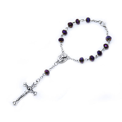 Olivenorma Crystal Rosary Cross Bracelet