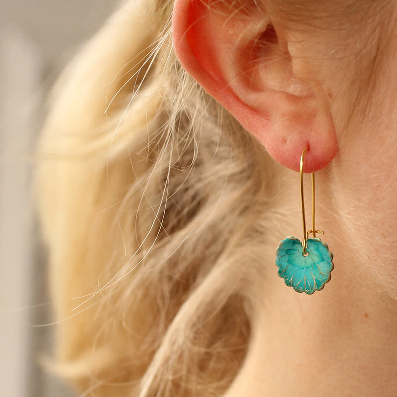 Olivenorma Turquoise Leaf Earrings