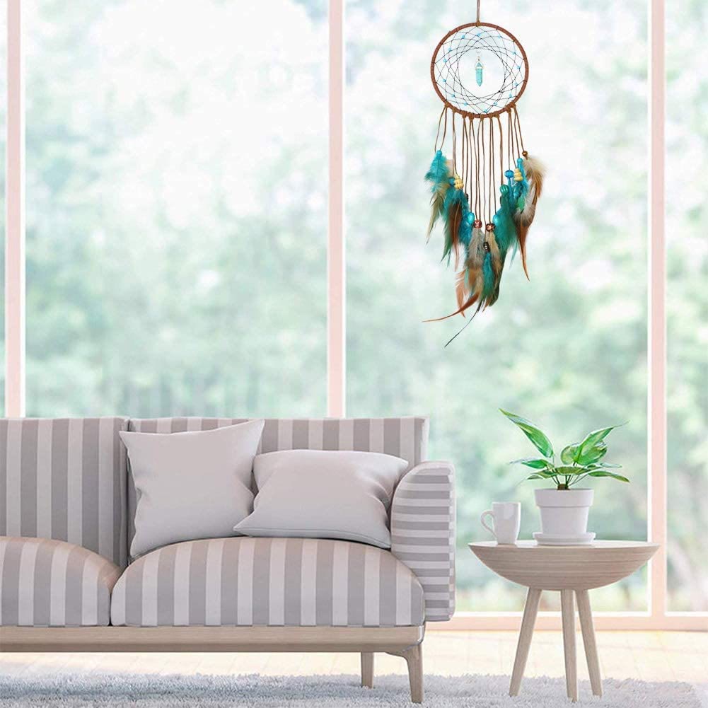 Olivenorma Turquoise Handmade Traditional Feather Dream Catcher - image 5