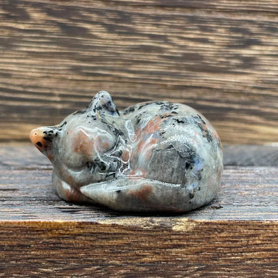 Olivenorma 4cm Natural Crystal Nap Cat Gemstone Decoration - Yooperlite - image 29