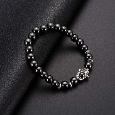 Obsidian With Hamsa Protection Bracelet - Obsidian - image 1
