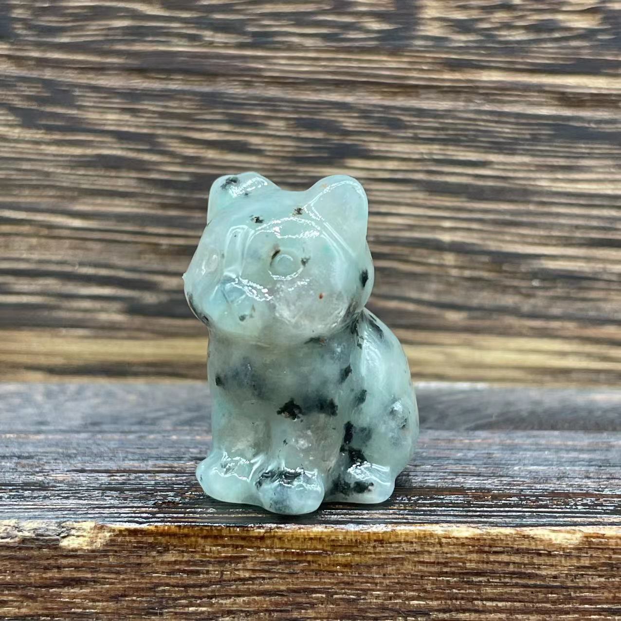 Olivenorma Natural Stone 1.2 Inch Cute Kitten Gemstone Decoration