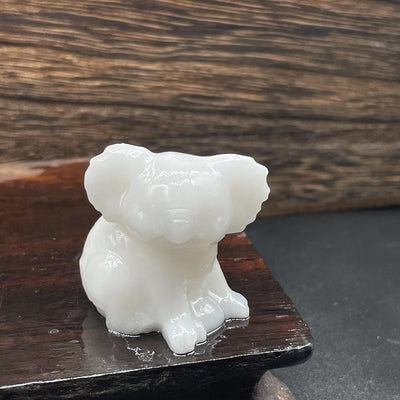 Olivenorma 1.2 Inches Carved Cute Koala Figurine Gemstone Decoration - White Jade - image 11