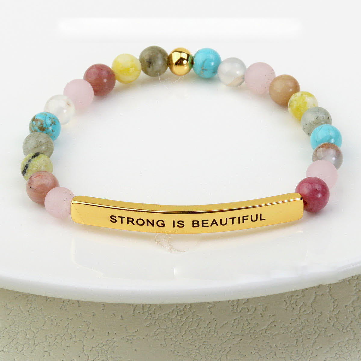 Olivenorma STRONGU IS BEAUTIFUL Engraving Bracelet