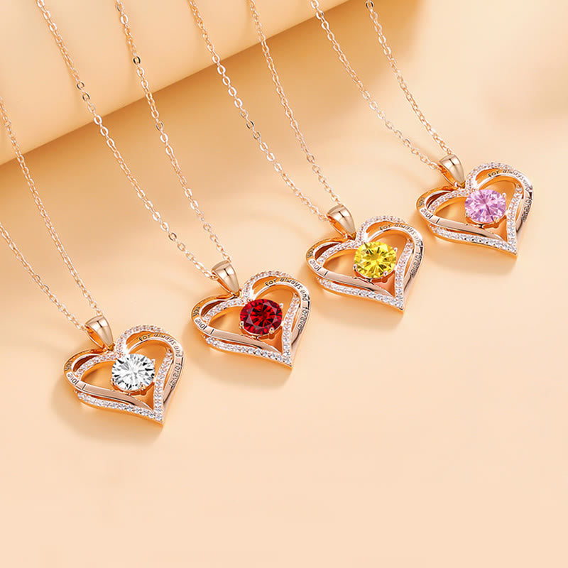 Olivenorma "I love you for always and forever" - Birtshtone Heart Necklace - image 30