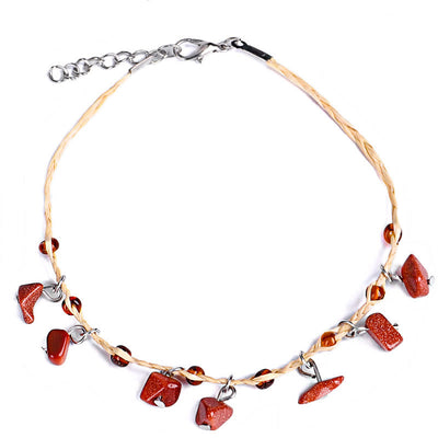 Olivenorma Natural Crystal Gravel Pendant Bracelet Anklet