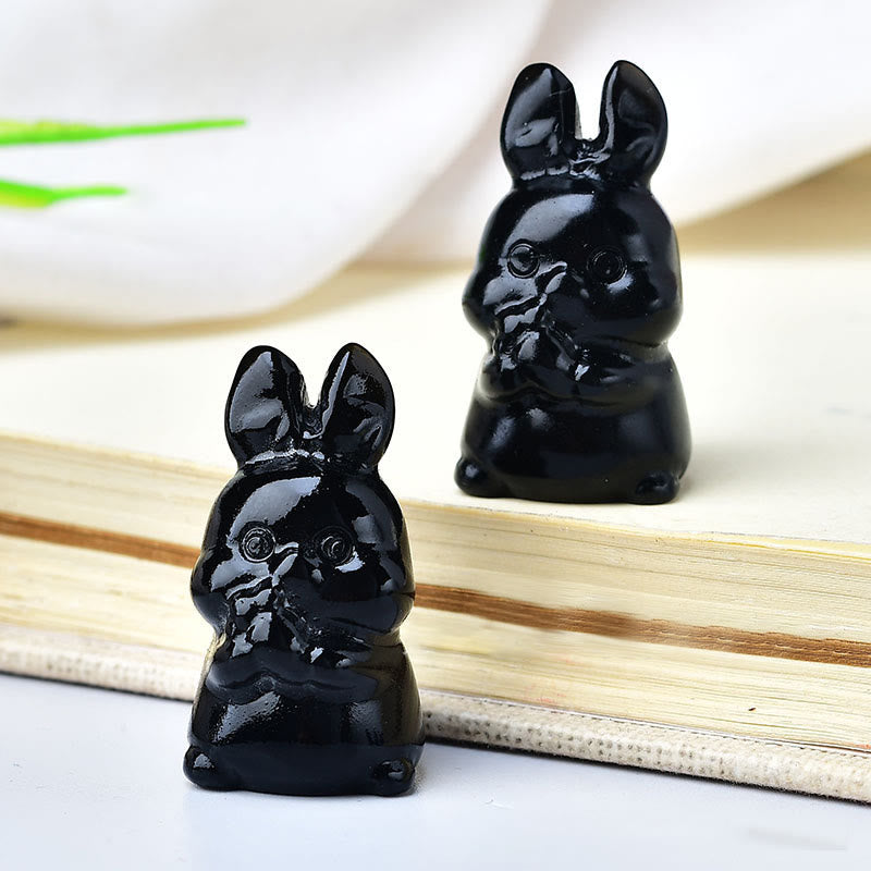 Olivenorma Natural Crystal Carrot Rabbit Carving Gemstone Decoration