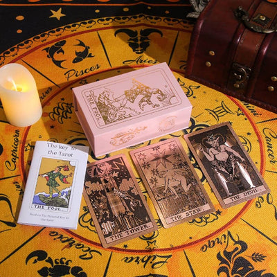 Olivenorma Bronzing Pink Gold Foil Tarot Deck Cards