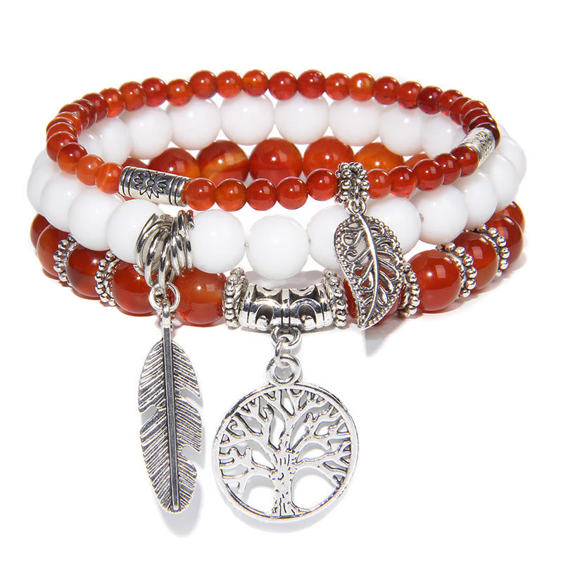 Olivenorma "Nature's Healing Moments" Tree Of Life 3 Pieces Bracelet Set