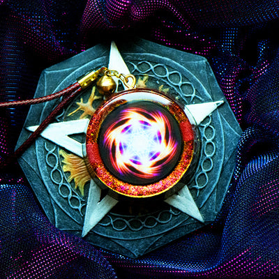 Olivenorma Maelstrom of Metatronic Fire Pendant Orgone Necklace