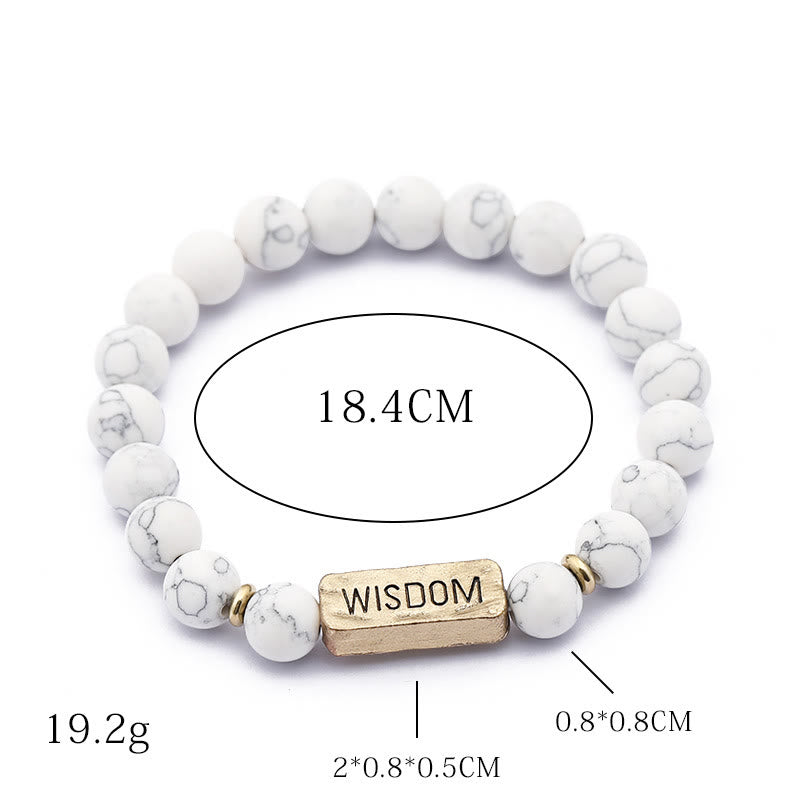 Olivenorma Natural Gemstone Wisdom Engraving Bracelet