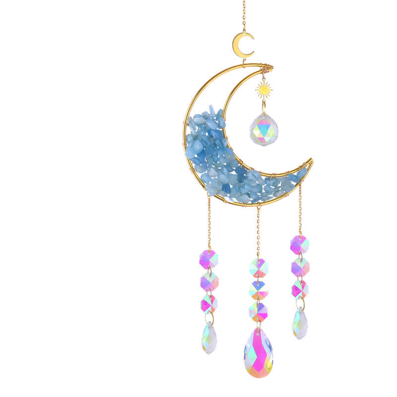 Olivenorma Moon Crystal Hourglass Wind Chime Suncatcher