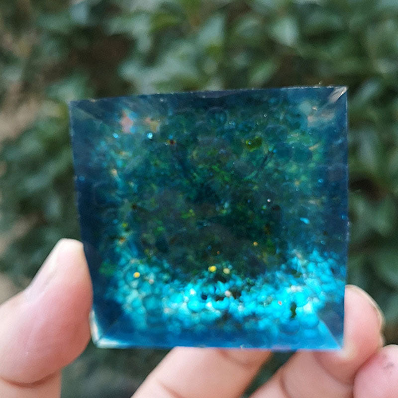 Olivenorma Aquamarine Peridot Tree Of Life Orgone Pyramid