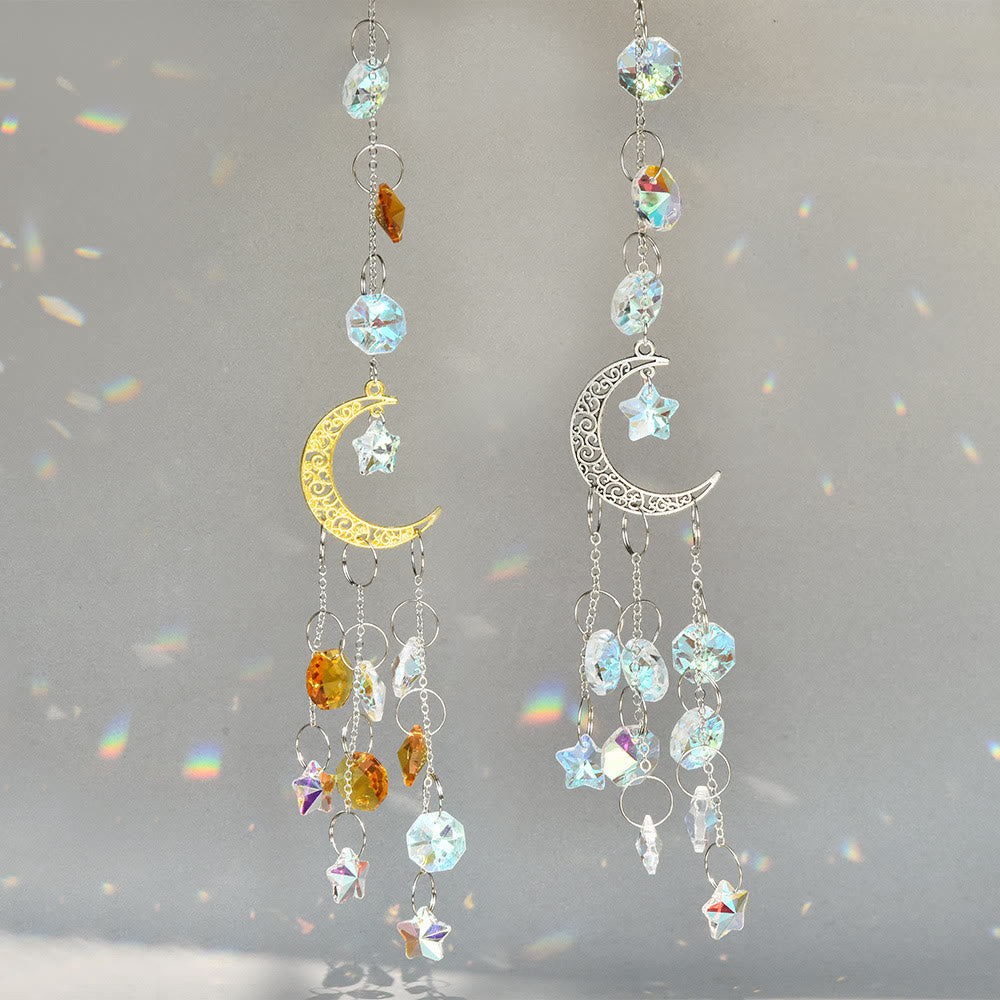 Olivenorma Moon Prism Crystal Suncatcher Wind Chime