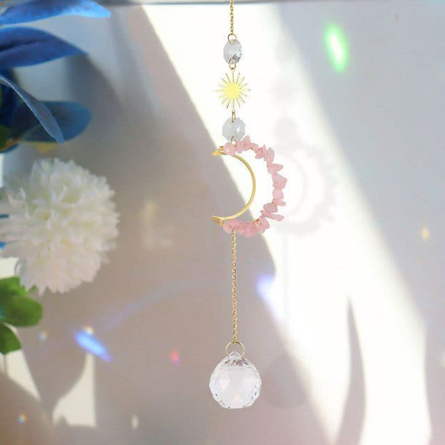 Olivenorma Moon Suncatcher Wall Hanging Wind Chime